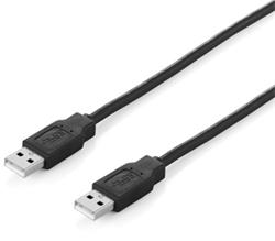 eQuip USB 2.0 Cable A->A 3,0m M/M, propojovací - černý