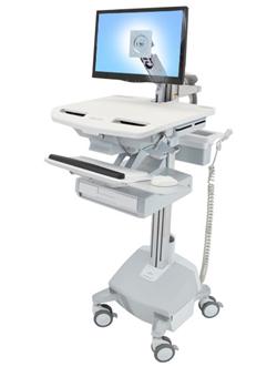 ERGOTRON StyleView® Cart with LCD Arm, LiFe Powered, 1 Drawer, pojízdný stojan, LCD, Klávesnice, myš, s napájením