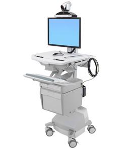 ERGOTRON StyleView® Telemedicine Cart, Single Monitor, Powered, pojízdný vozík s napájením, LCD, PC, telekomunik.