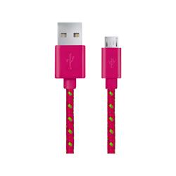Esperanza EB175PG Kabel Micro USB 2.0 A-B M/M, opetený, 1.0m, růžový