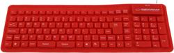 Esperanza EK126R silikonová klávesnice, vodotěsná, US layout, USB/OTG, červená