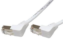 FTP patchkabel kat. 5e, lomené konektory (90°), 2m, bílý
