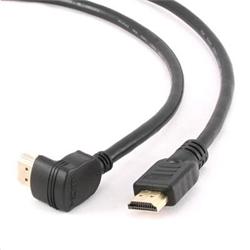 GEMBIRD Kabel HDMI-HDMI 4,5m, 1.4, M/M stíněný, zlacené kontakty, 90° lomený, černý