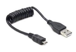 GEMBIRD Kabel USB A Male/Micro B Male 2.0, 60cm, Black, kroucený