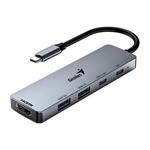 GENIUS hub UH-500/ USB-C na HDMI/ 2x USB3.0/ USB-C/ 100W PD/ šedý