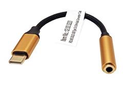 GOLD Adaptér USB C(M) - jack 3,5, sluchátka + mikrofon