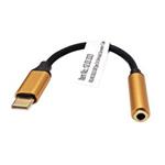 GOLD Adaptér USB C(M) - jack 3,5, sluchátka + mikrofon