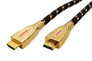 Gold High Speed HDMI kabel s Ethernetem, Ultra-HD (18G), HDMI M - HDMI M, zlacené konektory, 1m