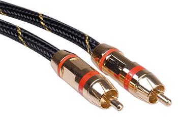 Gold kabel cinch(M) - cinch(M), červené konektory, 2,5m