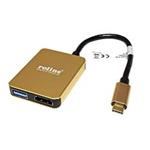 GOLD Multiport adaptér USB C (M) -> HDMI A(F) 4K@30Hz, 2x USB3.0 A(F), USB C (PD)