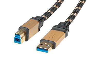 Gold SuperSpeed 5Gbps kabel USB3.0 A(M) - USB3.0 B(M), 0,8m