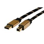 Gold USB 2.0 kabel A-B, 3m