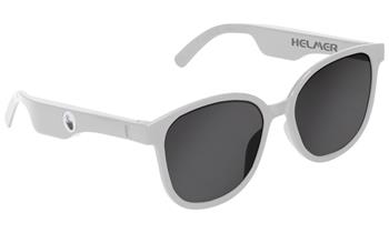 HELMER chytré brýle SG 11/ polarizační/ dotykové/ UV 400/ Bluetooth/ repro/ sluchátka/ mikrofon/ bílé