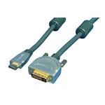 HQ OFC DVI-HDMI kabel, DVI-D(M) - HDMI M, s ferity, 3m