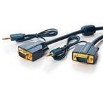 HQ OFC VGA kabel + audio, MD15HD+jack3,5 - MD15HD+jack3,5, DDC2, 1:1, 2m