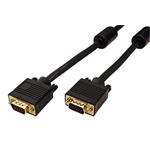 HQ VGA kabel MD15HD-MD15HD, s ferity, DDC2, 15m, zlacené konektory