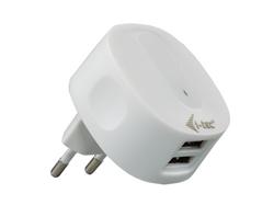 i-Tec USB Dual Power AC 230V Charger 2.1A (iPad, iPhone ready) - nabíječka pro USB zařízení
