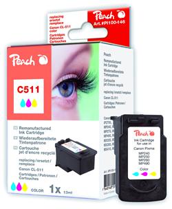 Inkoust Peach CL-511 kompatibilní barevný PI100-146 pro Canon Pixma IP2700, MP240, MP270, MP490 (385str./5%,13ml)