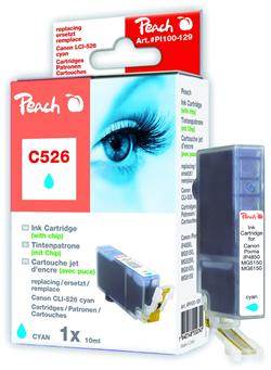 Inkoust Peach CLI-526C kompatibilní azurový PI100-129 pro Canon Pixma iP4850, IP4950, MG5150 (850str./5%,10ml)