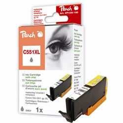 Inkoust Peach CLI-551Gy XL kompatibilní šedý PI100-180 pro Canon Pixma MG5450 (13ml)
