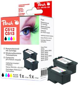 Inkoust Peach PG-512 + CL-513 Combi Pack kompatibilní černý a barevný PI100-160 pro Canon Pixma IP2700, MP240, MP270, M