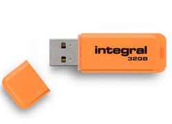 INTEGRAL Neon 32GB USB 2.0 flashdisk, oranžový