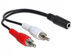 Kabel 2 x RCA samec > 1 x 3 pin 3.5 mm Stereo jack 0.20 m