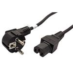 Kabel síťový, CEE 7/7(M) -  IEC320 C15, 2m, černý