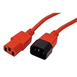 Kabel síťový prodlužovací IEC320 C14 - IEC320 C13, 1,8m, červený