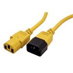 Kabel síťový prodlužovací IEC320 C14 - IEC320 C13, 3m, žlutý