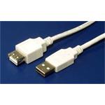 Kabel USB 2.0 A-A 1,8 m prodlužovací, bílý/šedý