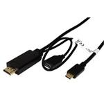 Kabel USB C(M) -> HDMI A(M) + USB C(F) PD, 4K@60Hz, 2m, černý