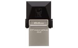Kingston 64GB DataTraveler microDuo (USB 3.0) - šedý