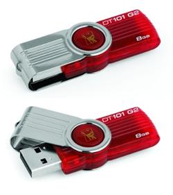 Kingston 8GB DataTraveler DT101 Gen 2 (USB 2.0) - červený