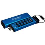 Kingston Ironkey Keypad 200C/32GB/145MBps/USB 3.0/USB-C/Modrá