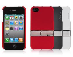 LUXA2 - Handy Accessories PH3 (iPhone4 Metallic Stand Case WHITE)