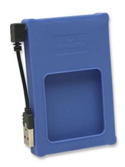 Manhattan Externí box na 2.5'' SATA HDD, USB 2.0, modrý, silikon