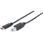 Manhattan Kabel USB 2.0, typ-C / typ-B M/M 1m černý