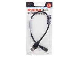 Natec kabel USB 2.0 micro USB AM/MBM5P 0.3m, černý, blister