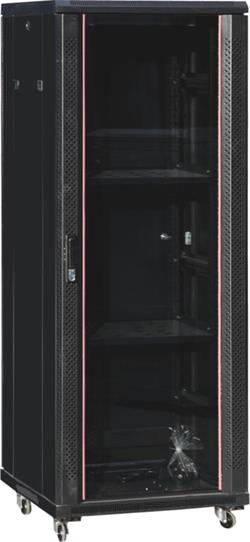 Netrack standing server cabinet 32U/600x1000mm (glass door)-black FULLY ASSEMBLE