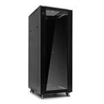 Netrack standing server cabinet 32U/600x800mm (glass door)-black FULLY ASSEMBLE
