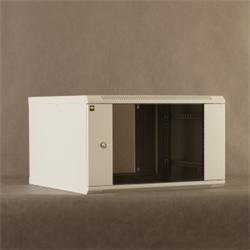 Netrack závěsný rack 19'' 6U/550 mm, skleněné dveře, dvojdílný, barva popelavá