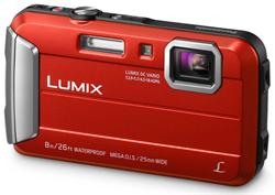 Panasonic DMC-FT30EP-R, 16Mpx, 4x zoom 25mm OIS, HD, vodotěsný 8m, červený