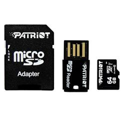 Patriot 64GB Micro SDHC/XC Class 10 / (2 v 1) + USB 2.0 čtečka Micro SD karet