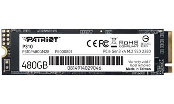 PATRIOT P310 480GB SSD / Interní / M.2 PCIe Gen3 x4 NVMe 1.3 / 2280