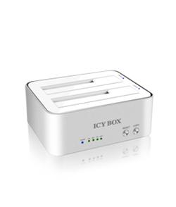RAIDSONIC ICY BOX IB-120CL-U3 Docking station (white, USB 3.0, 2x2.5''/2x3.5'' HDD SATA, JBOD)