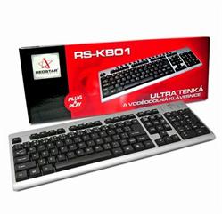 REDSTAR klávesnice KB01S voděodolná, stříbrná, PS/2, retail