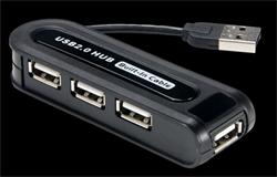 Revoltec 4-Port USB2.0-HUB (Black)