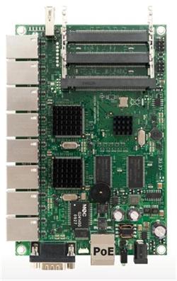 RouterBoard Mikrotik RB493G 256 MB RAM, 680 MHz, 3x miniPCI, 9x giga LAN, USB, vč. L5