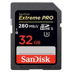 SanDisk 32 GB SDHC Extreme Pro, 280/250MB/s, UHS-II class U3